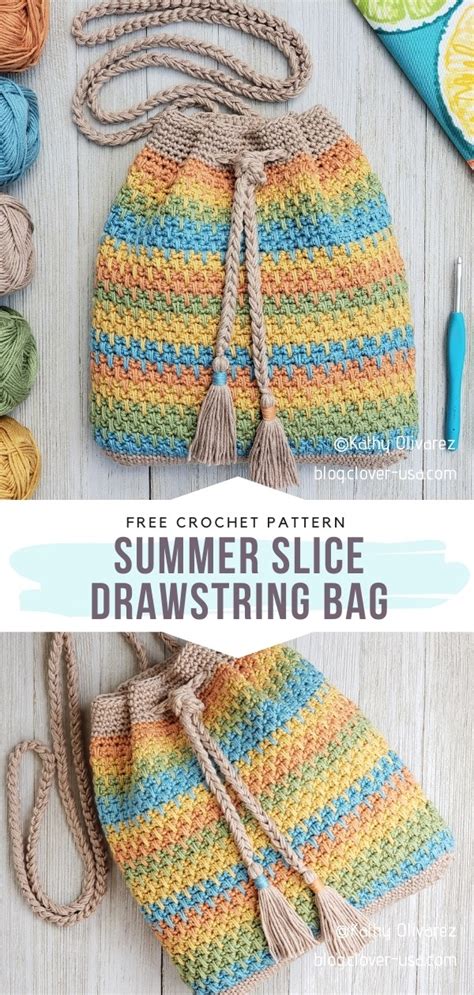 Crochet Patterns For Bags Drawstring