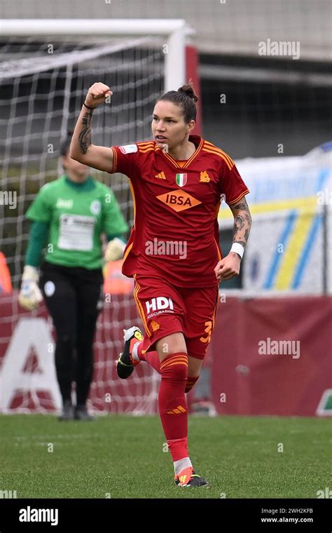 Elena Linari Of A S Roma Women Celebrates After Scoring During The