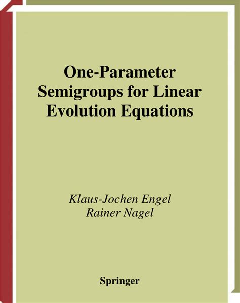 PDF One Parameter Semigroups For Linear Evolution Equations