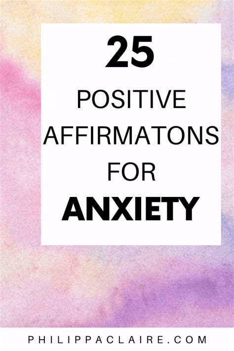 Positive Affirmations For Anxiety Philippa Claire