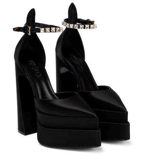 Aevitas Pointy Satin Platform Pumps Heels Pumps Platform Pumps