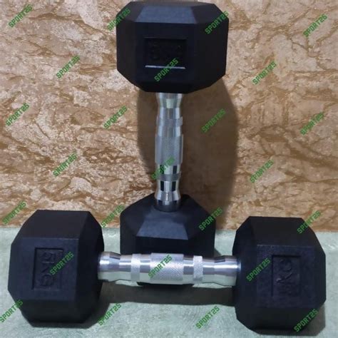 Jual Dumbell Dumbel Dumbbel Dambel Hex Hexagonal Rubber Rox Kg