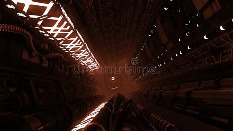 Flying Into Spaceship Tunnel Sci Fi Spaceship Corridor Design