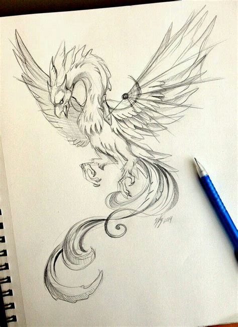 Pin De Danicaa46 En Art And Drawings Fenix Dibujo Tatuajes De Aves