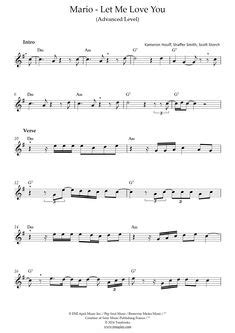 Sheet Music With The Words Mario Let Me Love You