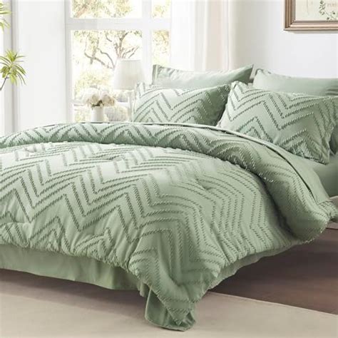 Amazon Newspin Queen Bed In A Bag Pieces Comforter Set Sage