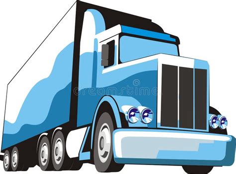 Blue Truck Stock Vector Illustration Of Travel Lorry