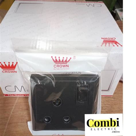 Crown Matt Black Cm Series Switches And Socket Outlet 13a15a20atvphonedoor Bell 1gang 2 Gang