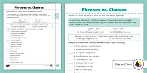 Free Phrase Or Clause Worksheet Download Free Phrase Or Clause Worksheet Png Images Free