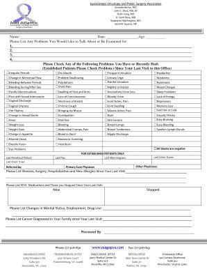 Fillable Online Medical Questionnaire Form Magopsa Fax Email Print