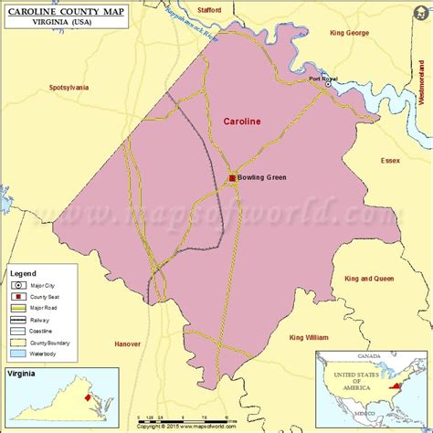 Caroline County Map Virginia