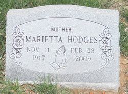 Marietta Hodges Find A Grave Memorial