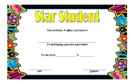 Shining Star Award Certificate Template