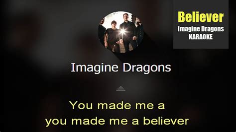 Karaoke Version Imagine Dragons Believer Youtube