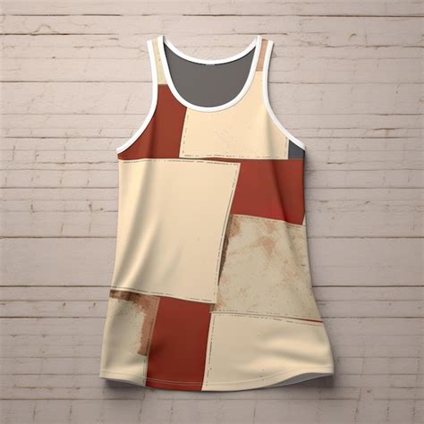 Premium Photo Patchwork Design Tank Top On Wooden Background