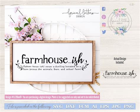 Farmhouse Ish Definition Svg Cut File Svg Dxf Digital File For Cricut