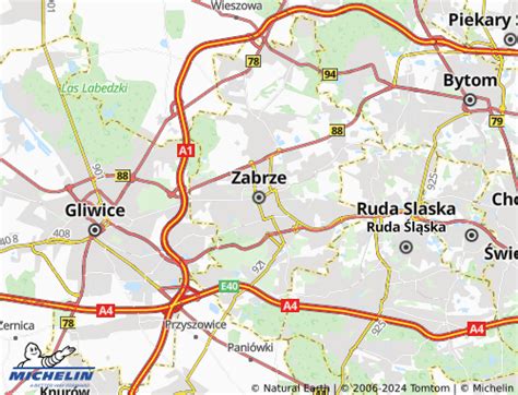 MICHELIN Zabrze map - ViaMichelin