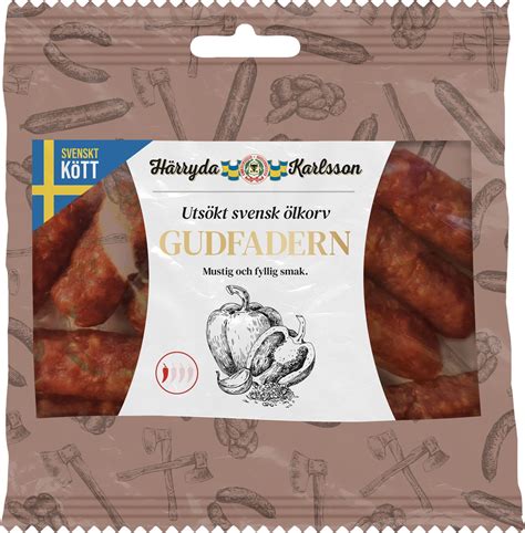 Ölkorv snacks Gudfadern 24x60g Härryda Karlsson Dabas