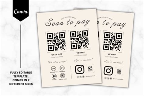 Editable Scan To Pay Canva Template Grafica Di Sundiva Design