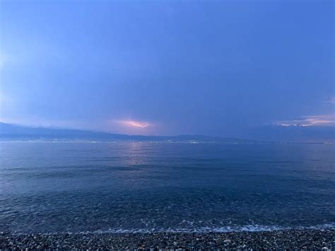 Maltempo Spettacolare Tempesta Di Fulmini Sullo Stretto Di Messina