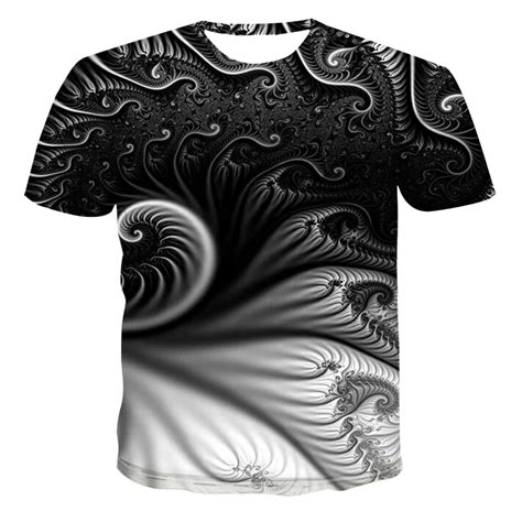 Camiseta Tridimensional Con Cuello De Malla Gr Fico D Para Hombre