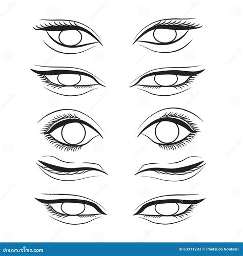 Eye Cartoon Line Sketch Shape Design Abstract Illustration