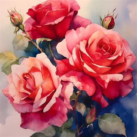 Premium Photo Beautiful Watercolor Roses