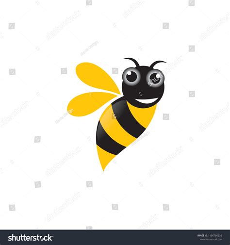 Bee Logo Template Vector Icon Stock Vector Royalty Free 1496760632