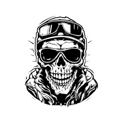 Sch Del Zombie Mit Motorrad Biker Helm Logo Premium Vektor