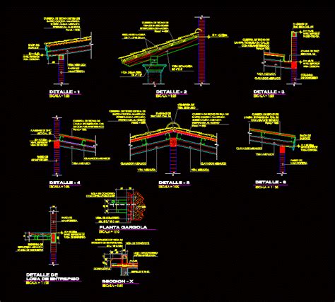 Detail Of Roof Tile Roof Dwg Detail For Autocad • Designs Cad