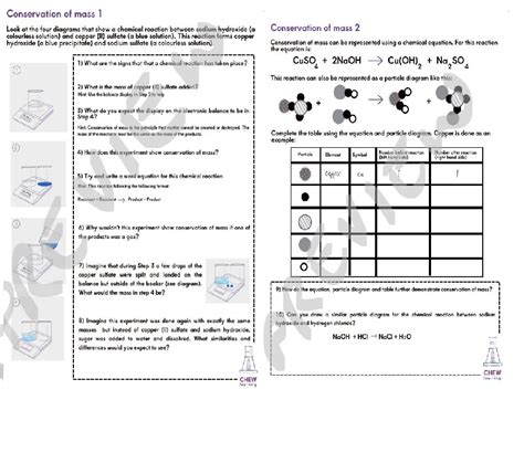 Law Of Conservation Of Mass Practice Sheet 2 Per Page Teaching Worksheets Library