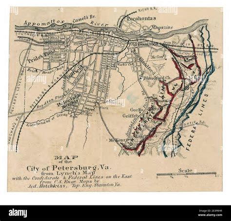 Map of the city of Petersburg, Va. - from Lynch's map - with the ...