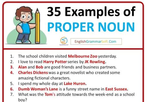 Examples Of Proper Nouns 35 Sentences Englishgrammarsoft