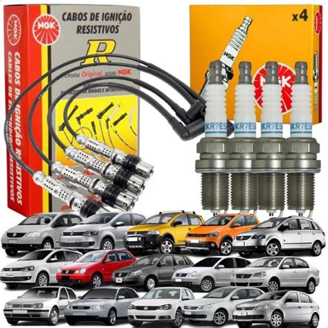 Kit Jogo Cabos e Velas Ignição Original Volkswagen Fox Crossfox Gol G4