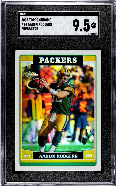 2006 Topps Chrome 14 Aaron Rodgers Refractor SGC 9 5 Mint 2nd Year