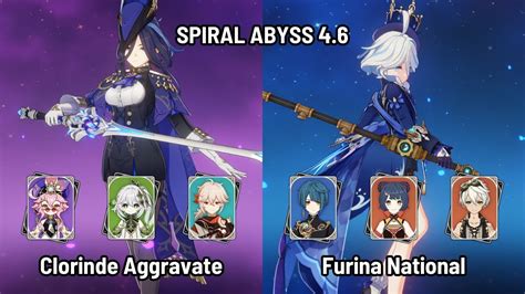 C0 Clorinde Aggravate C0 Furina National Team F2P Spiral Abyss 4 6