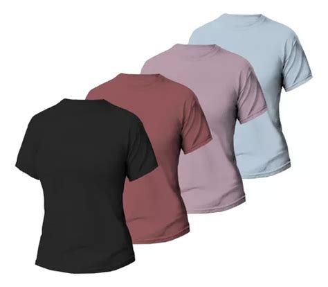 Pack Remeras Mujer Lisa X4 Manga Corta Algodón M Al Xxl