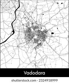 City Map Vadodara India Asia Vector Stock Vector (Royalty Free ...