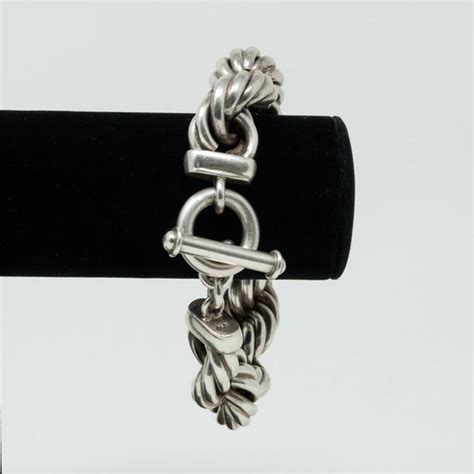 Thick Silver Twisted Rope Bracelet Taxco Gem