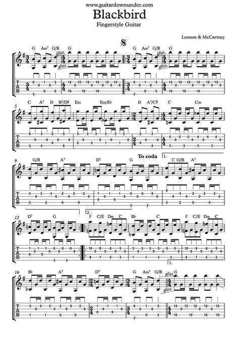 Blackbird Beatles Guitar Chords