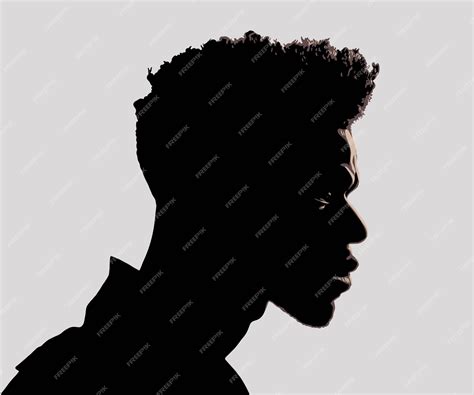 Premium Vector Black Man Side View Silhouette Vector Illustration