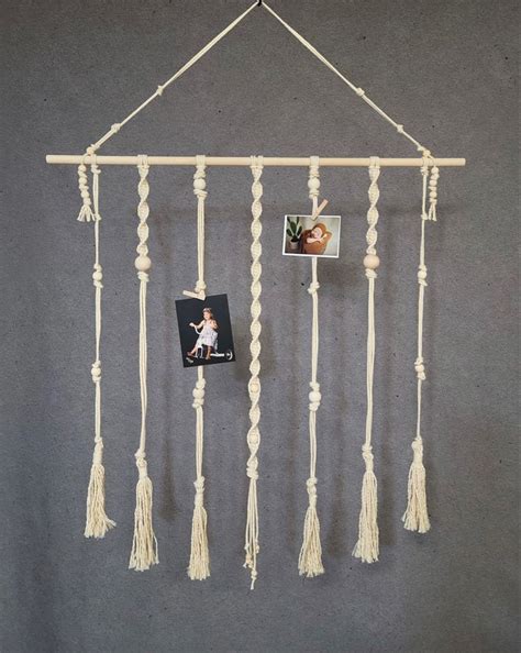 Macrame Photo Hanger Macrame Photo Display Wall Hanging Boho Etsy