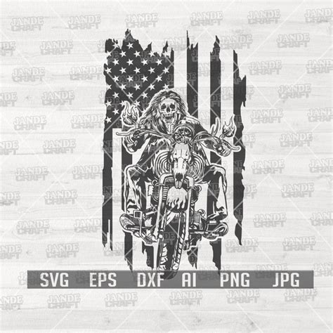 Us Biker Skull Clipart Us Biker Skull Svg Biker Skull Png Etsy