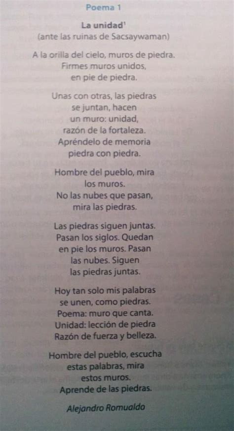 1 Cuantos versos tiene el poema 2 Cuántas estrofas tiene el poema 3