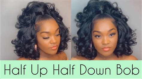 How To Half Up Half Down Quick Weave Bob Step By Step Hair