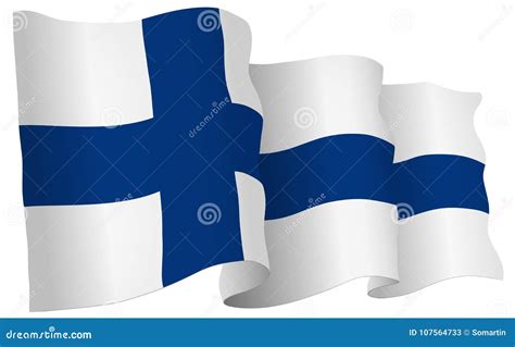 Finland Flag Waving Vector Illustration Stock Vector Illustration Of