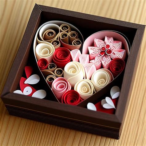 Premium Photo Beautiful Valentines Day Paper Quilling Art Featuring Box