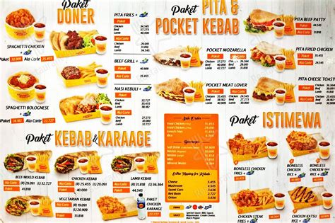 Menu At Doner Kebab Th Floor Food Print Restaurant Central Jakarta