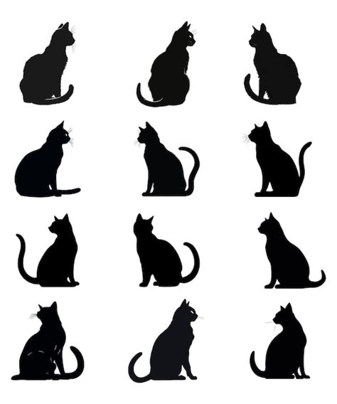 El Paquete De Gatos El Clipart Del Gato La Silueta Del Gato El Vector