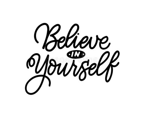 Believe In Yourself Vector Unicorn Lettering Motivational Quote Stock